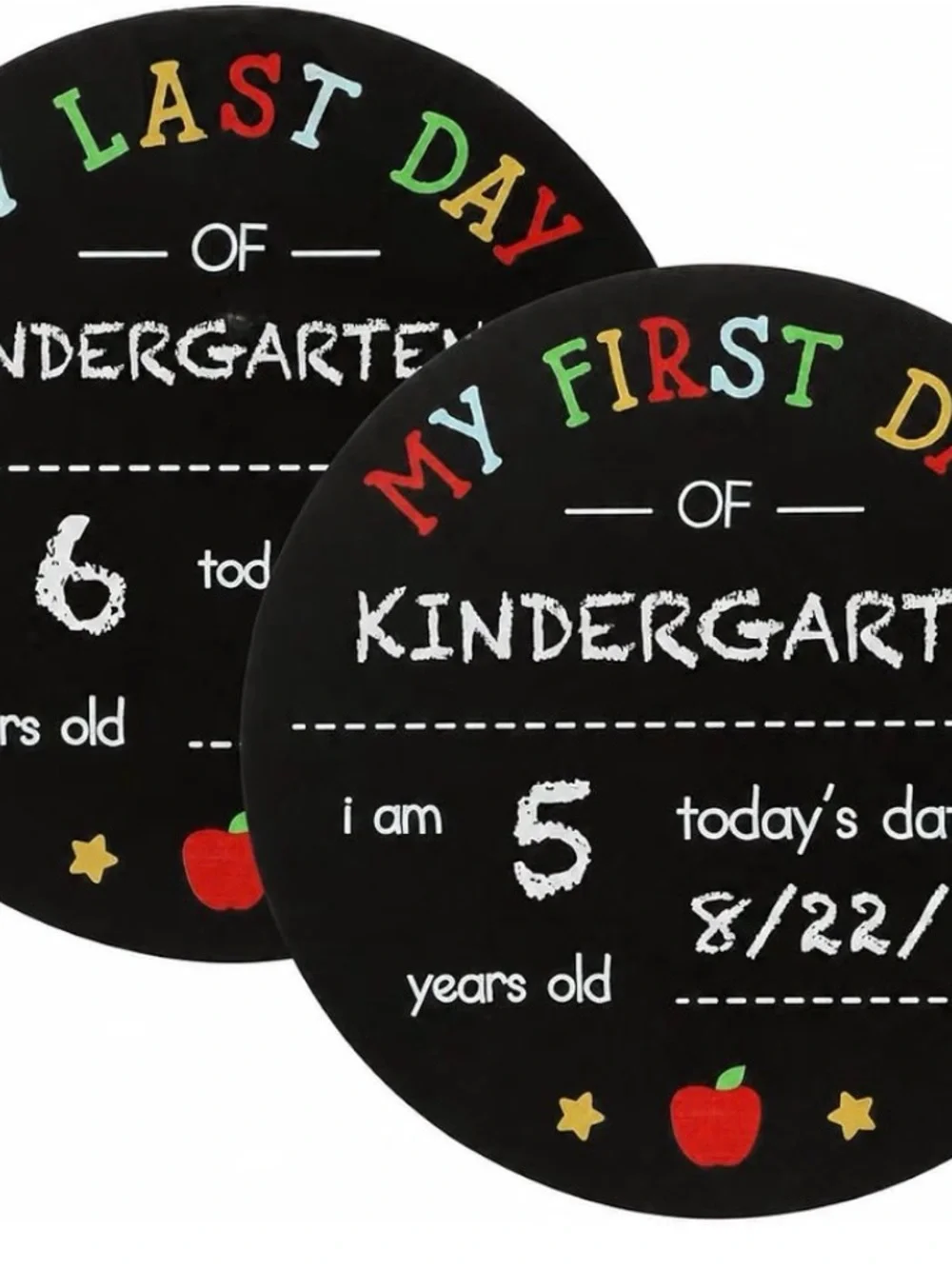 Round First and Last Day of School Chalkboard Sign Back to School Reusable Sign